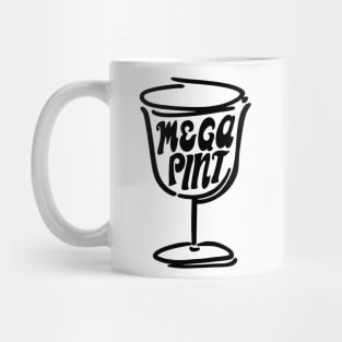 Pour A Mega Pint of Wine Classic Retro Wine Glasses Funny Happy Hour Time with Oversized Wine Mug